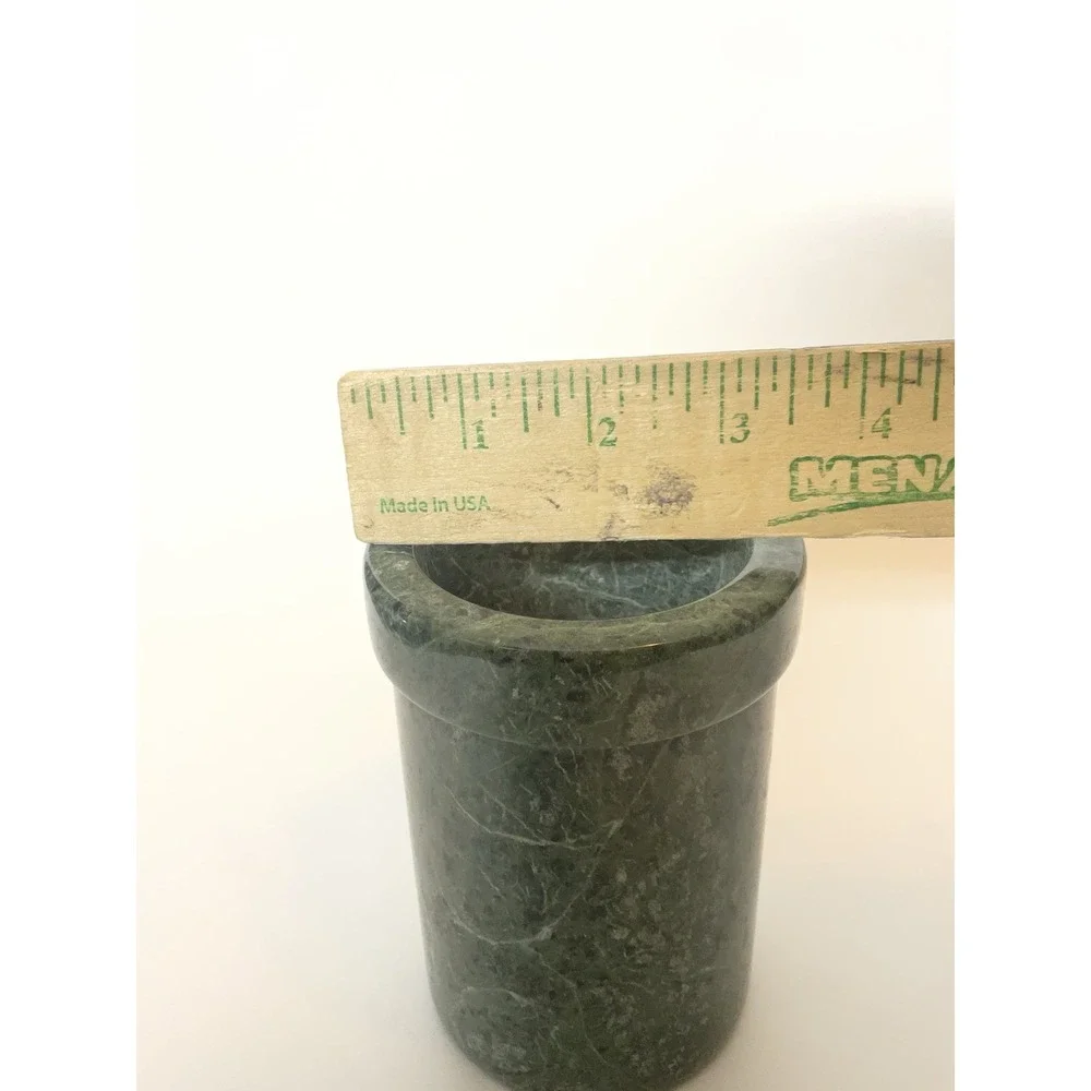 Vintage MCM Green Marble Stone‎  Utensil Holder 5,2